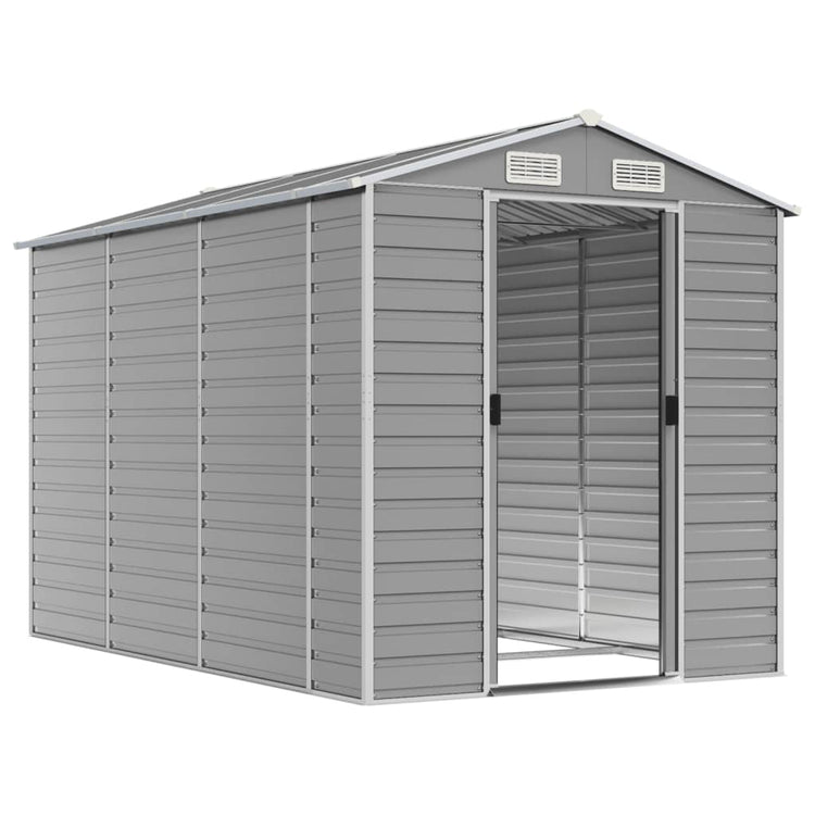 NNEVL Garden Shed Light Grey 191x300x198 cm Galvanised Steel-2