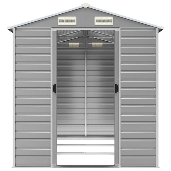 NNEVL Garden Shed Light Grey 191x300x198 cm Galvanised Steel-4
