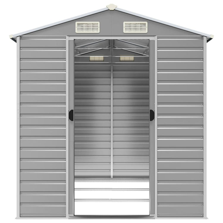 NNEVL Garden Shed Light Grey 191x300x198 cm Galvanised Steel-4