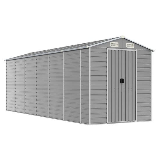 NNEVL Garden Shed Light Grey 191x555x198 cm Galvanised Steel-1