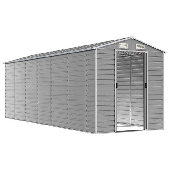 NNEVL Garden Shed Light Grey 191x555x198 cm Galvanised Steel-2
