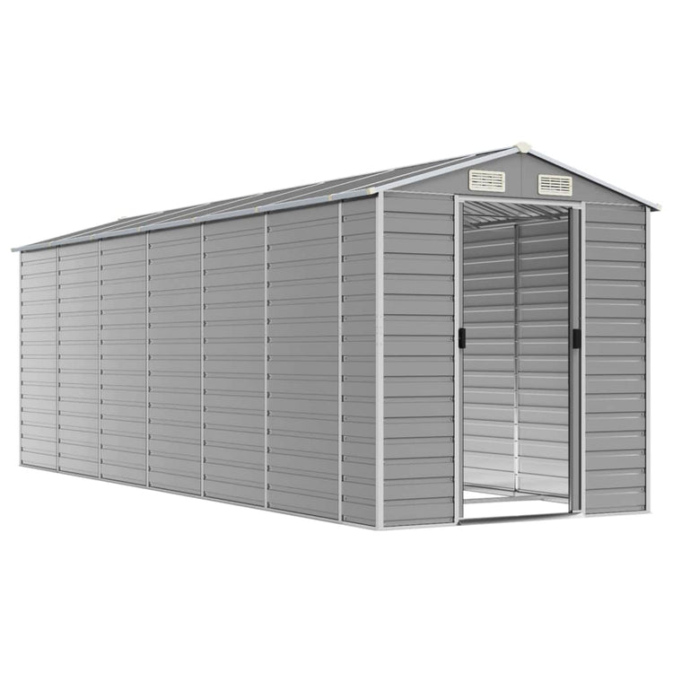 NNEVL Garden Shed Light Grey 191x555x198 cm Galvanised Steel-2