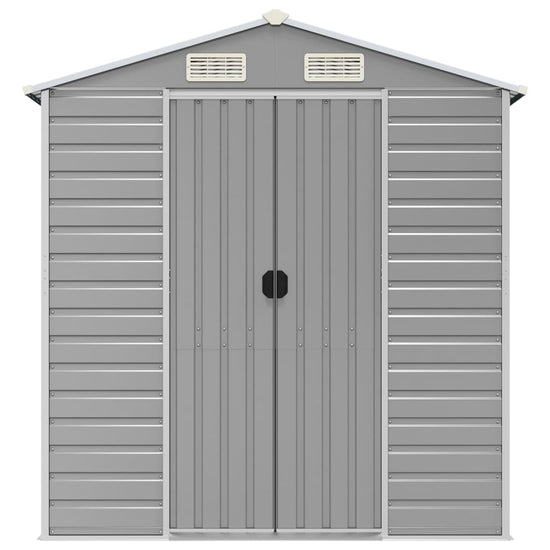 NNEVL Garden Shed Light Grey 191x555x198 cm Galvanised Steel-3