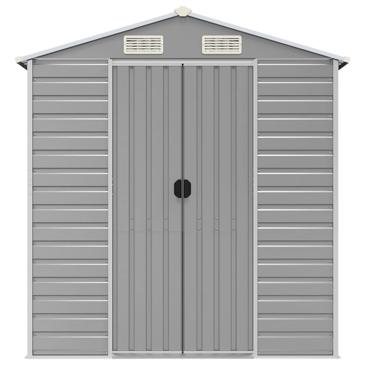 NNEVL Garden Shed Light Grey 191x640x198 cm Galvanised Steel-3