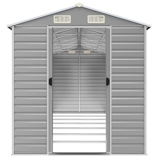 NNEVL Garden Shed Light Grey 191x640x198 cm Galvanised Steel-4
