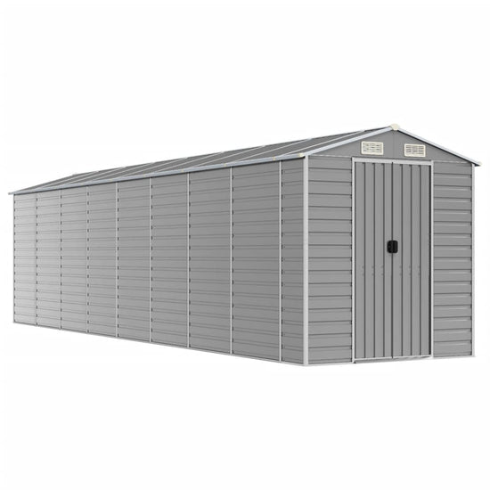 NNEVL Garden Shed Light Grey 191x725x198 cm Galvanised Steel-1