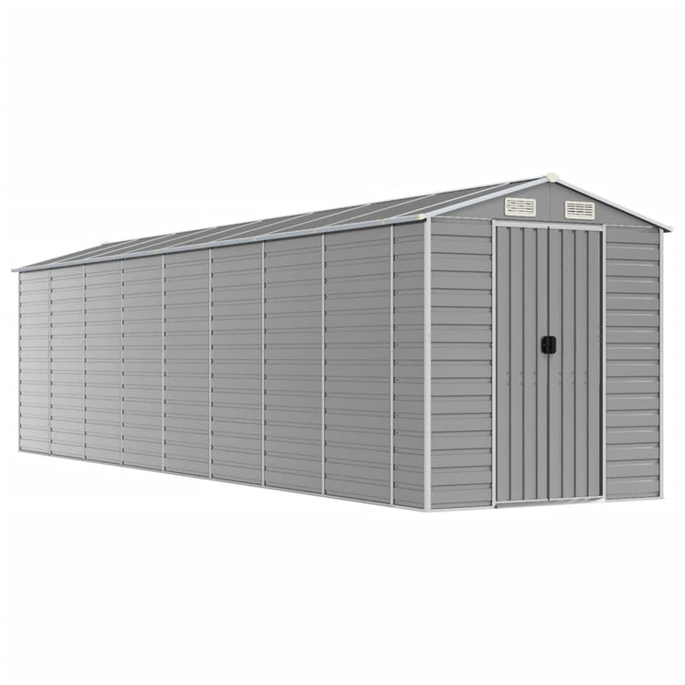 NNEVL Garden Shed Light Grey 191x725x198 cm Galvanised Steel-1