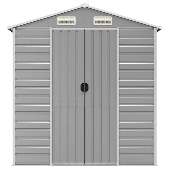 NNEVL Garden Shed Light Grey 191x725x198 cm Galvanised Steel-3