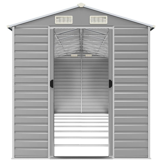 NNEVL Garden Shed Light Grey 191x725x198 cm Galvanised Steel-4