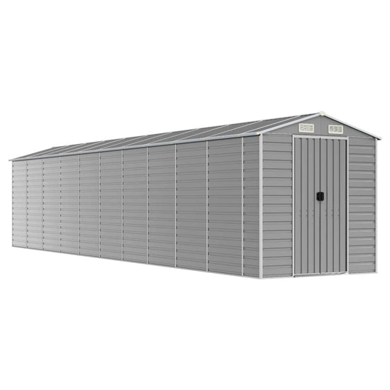NNEVL Garden Shed Light Grey 191x895x198 cm Galvanised Steel-1