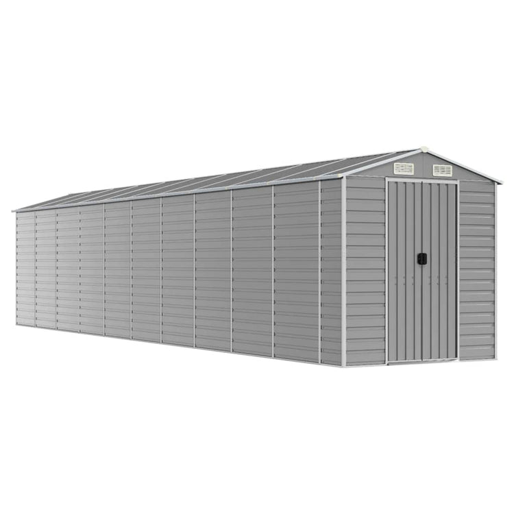 NNEVL Garden Shed Light Grey 191x895x198 cm Galvanised Steel-1