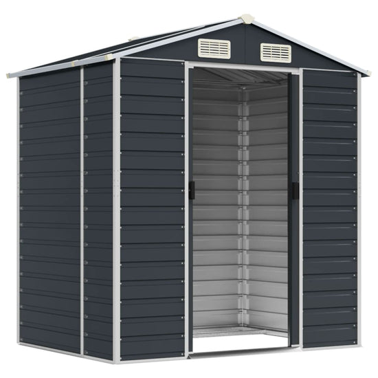 NNEVL Garden Shed Anthracite 191x130x198 cm Galvanised Steel-2