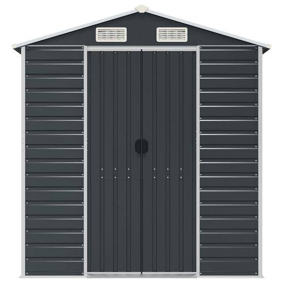 NNEVL Garden Shed Anthracite 191x130x198 cm Galvanised Steel-3