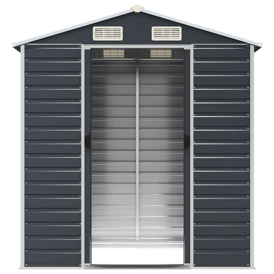 NNEVL Garden Shed Anthracite 191x130x198 cm Galvanised Steel-4