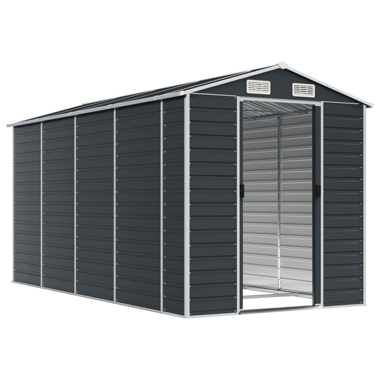 NNEVL Garden Shed Anthracite 191x385x198 cm Galvanised Steel-2