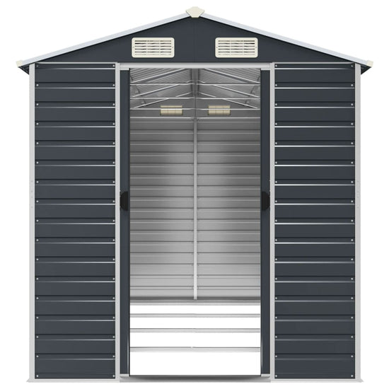 NNEVL Garden Shed Anthracite 191x385x198 cm Galvanised Steel-4