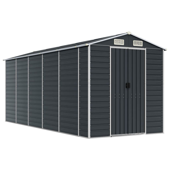 NNEVL Garden Shed Anthracite 191x470x198 cm Galvanised Steel-1