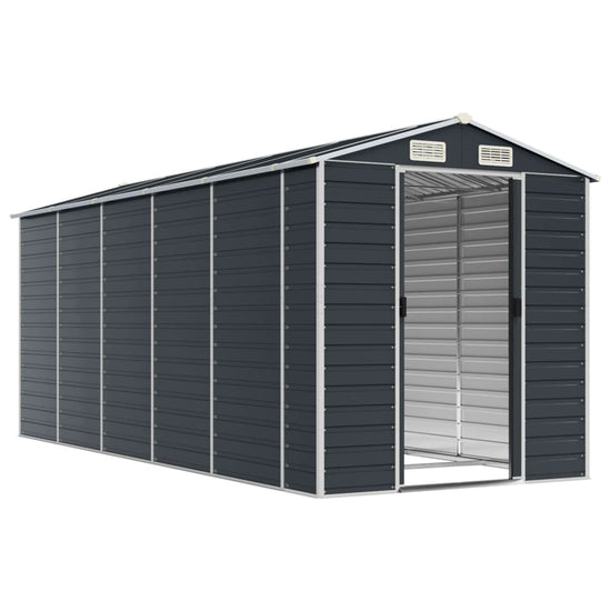 NNEVL Garden Shed Anthracite 191x470x198 cm Galvanised Steel-2