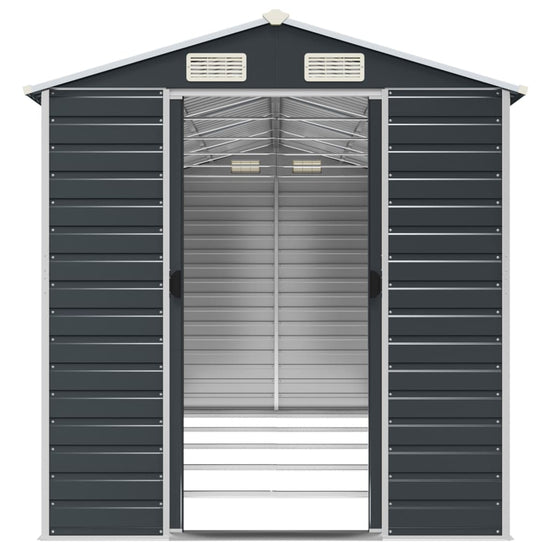 NNEVL Garden Shed Anthracite 191x470x198 cm Galvanised Steel-4
