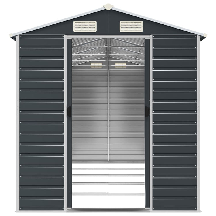 NNEVL Garden Shed Anthracite 191x470x198 cm Galvanised Steel-4
