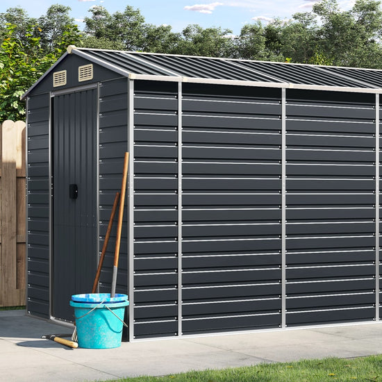 NNEVL Garden Shed Anthracite 191x980x198 cm Galvanised Steel-0