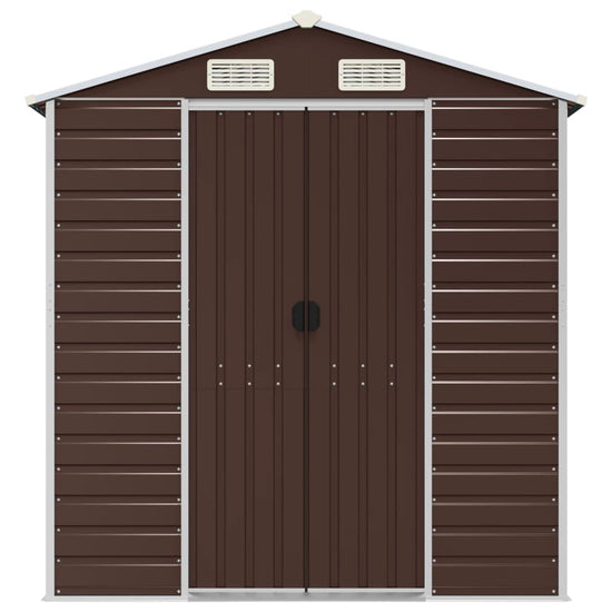 NNEVL Garden Shed Brown 191x130x198 cm Galvanised Steel-3
