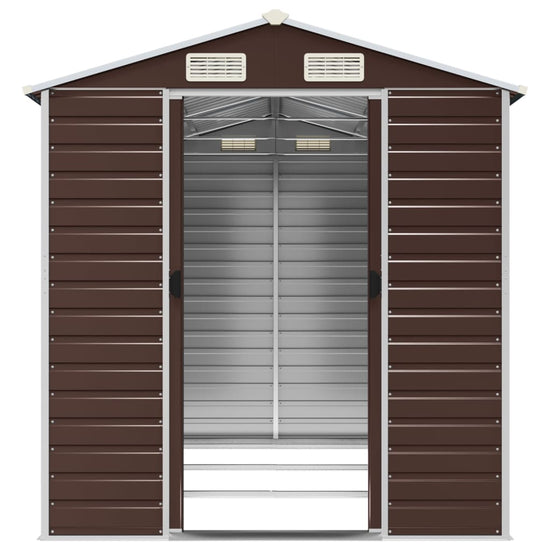 NNEVL Garden Shed Brown 191x300x198 cm Galvanised Steel-4