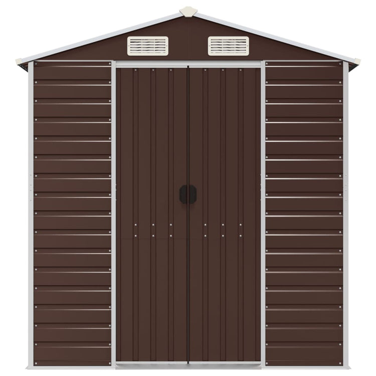 NNEVL Garden Shed Brown 191x470x198 cm Galvanised Steel-3