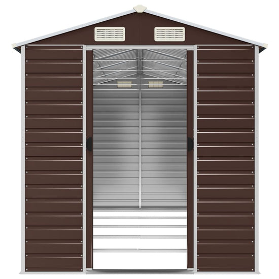 NNEVL Garden Shed Brown 191x470x198 cm Galvanised Steel-4