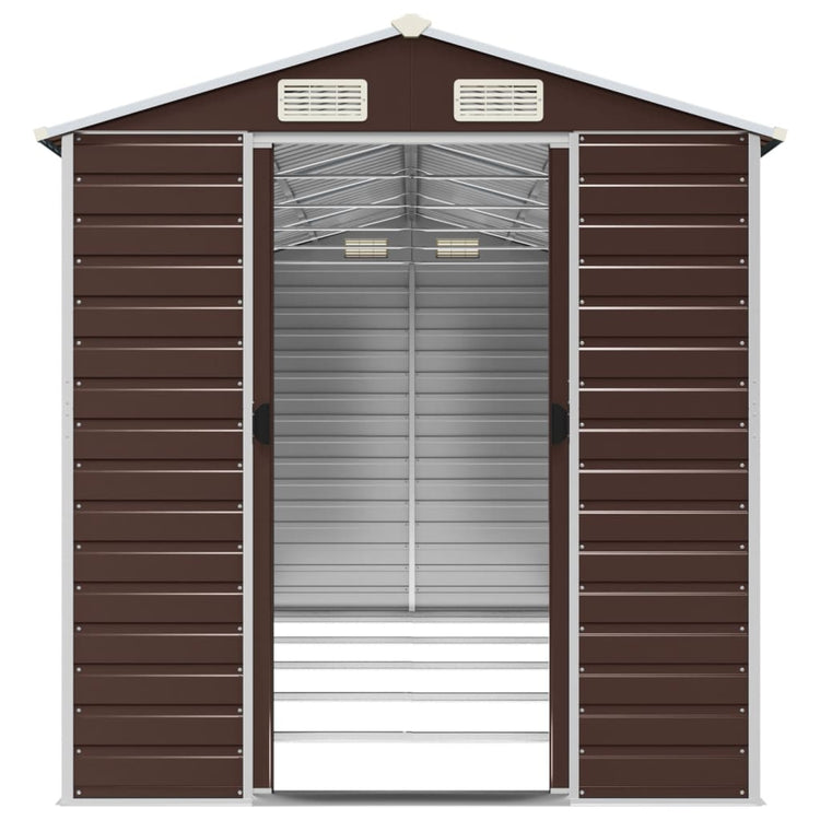NNEVL Garden Shed Brown 191x470x198 cm Galvanised Steel-4
