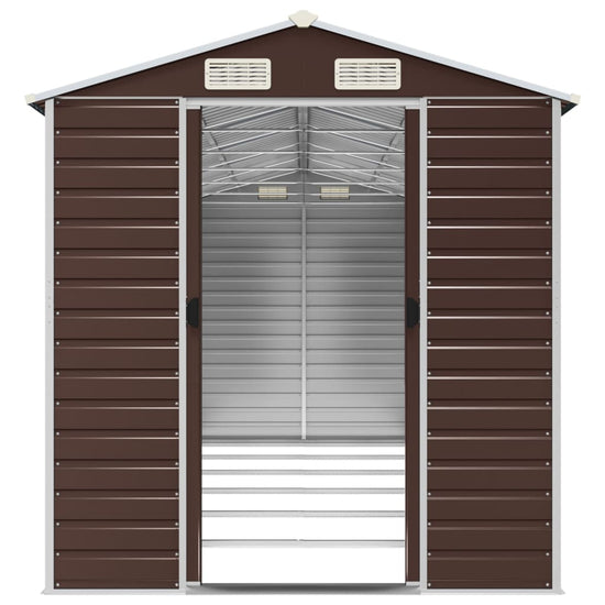 NNEVL Garden Shed Brown 191x555x198 cm Galvanised Steel-4