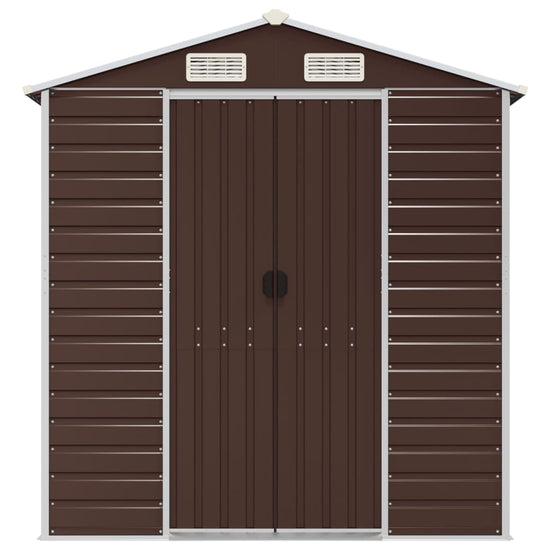 NNEVL Garden Shed Brown 191x640x198 cm Galvanised Steel-3