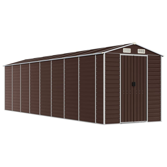 NNEVL Garden Shed Brown 191x725x198 cm Galvanised Steel-1