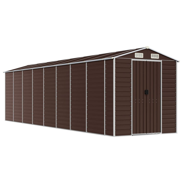 NNEVL Garden Shed Brown 191x725x198 cm Galvanised Steel-1