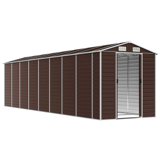 NNEVL Garden Shed Brown 191x725x198 cm Galvanised Steel-2