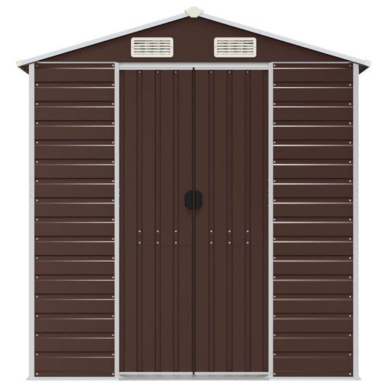NNEVL Garden Shed Brown 191x725x198 cm Galvanised Steel-3