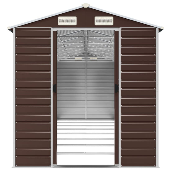 NNEVL Garden Shed Brown 191x725x198 cm Galvanised Steel-4