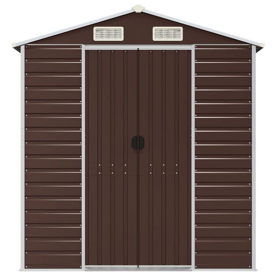 NNEVL Garden Shed Brown 191x810x198 cm Galvanised Steel-3