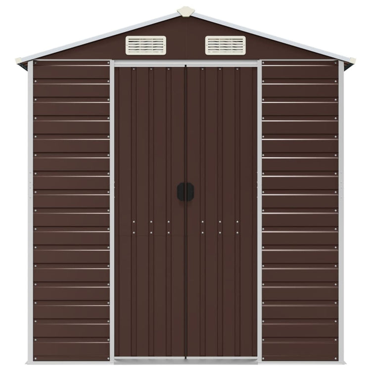 NNEVL Garden Shed Brown 191x810x198 cm Galvanised Steel-3