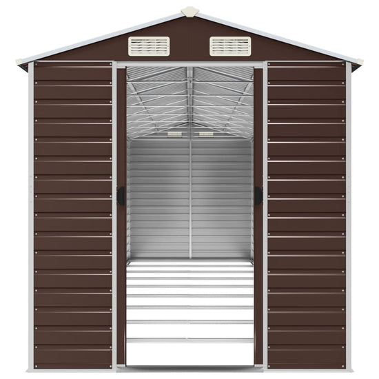 NNEVL Garden Shed Brown 191x810x198 cm Galvanised Steel-4
