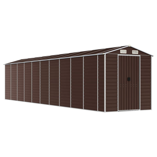 NNEVL Garden Shed Brown 191x895x198 cm Galvanised Steel-1