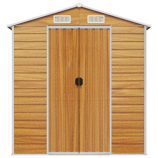 NNEVL Garden Shed Light Brown 191x130x198 cm Galvanised Steel-3