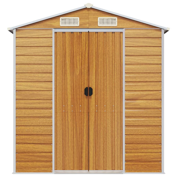 NNEVL Garden Shed Light Brown 191x130x198 cm Galvanised Steel-3