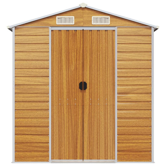 NNEVL Garden Shed Light Brown 191x300x198 cm Galvanised Steel-3