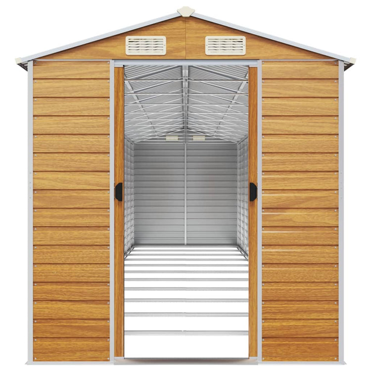 NNEVL Garden Shed Light Brown 191x980x198 cm Galvanised Steel-4