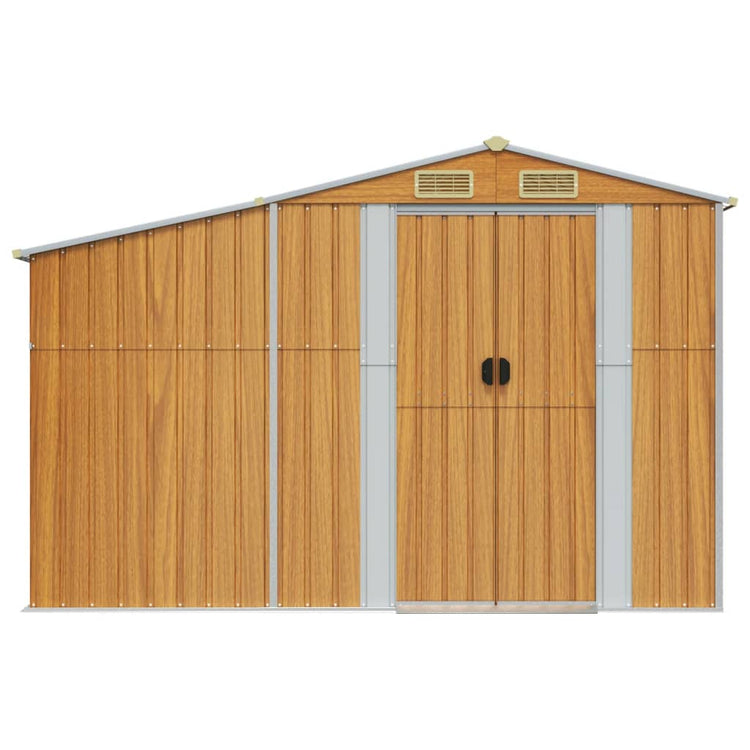 NNEVL Garden Shed Light Brown 277x279x179 cm Galvanised Steel-3