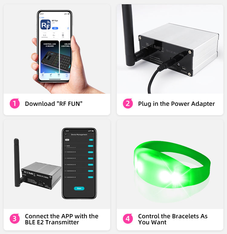 Mini APP Transmitter for Controlling LED Bracelets/LED Lightsticks/LED Lanyards-3