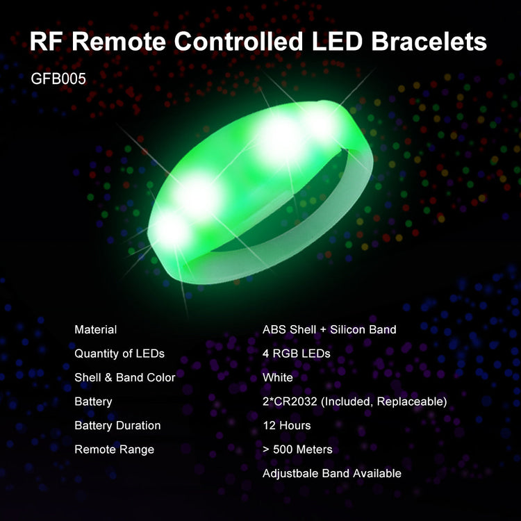 Wholesale Remote Controlled LED Wristbands (400PCS/1 Carton GFB005 Bracelets)-3