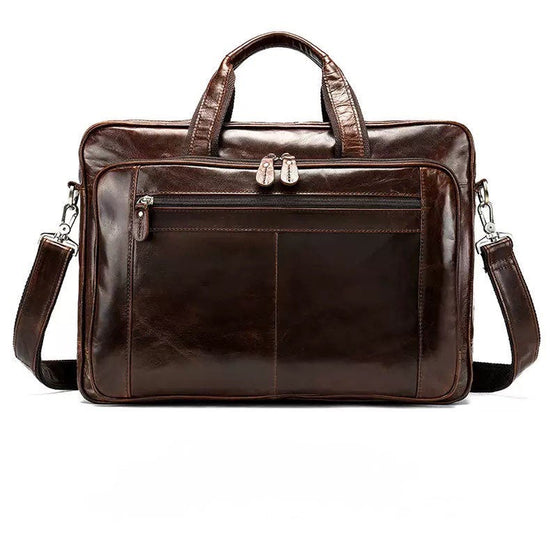Rossie Viren Vegetable Brown Large Double Zip Briefcase-2