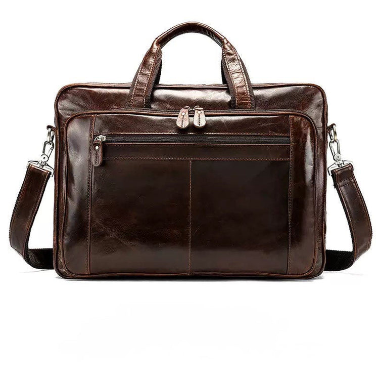 Rossie Viren Vegetable Brown Large Double Zip Briefcase-2